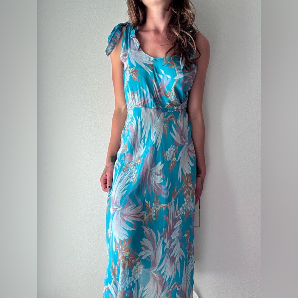 Vintage 70’s Mindy Malone Boho Palm Print Dress